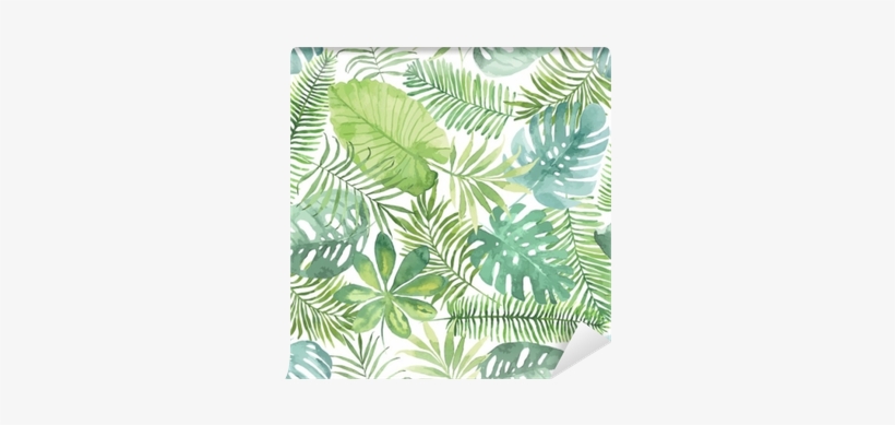 Seamless Pattern With Background - Tropical Watercolor Page Background, transparent png download