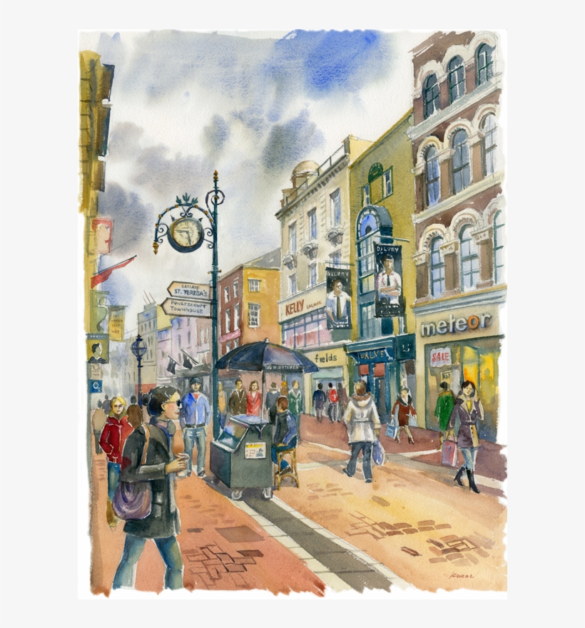 Grafton Street Dublin Irish Art - Grafton Street Print, transparent png download