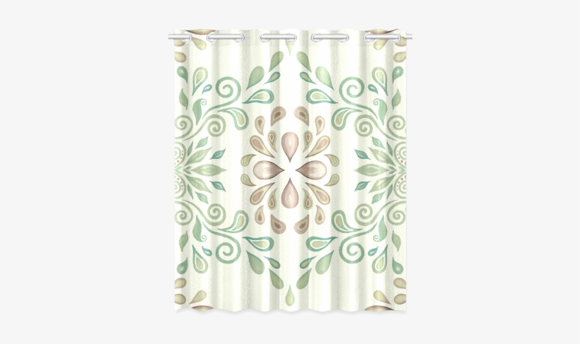 Green Watercolor Ornament New Window Curtain 52" X - Window Valance, transparent png download