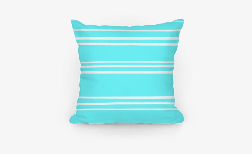 Teal Stripe Pattern Pillow - Cushion, transparent png download