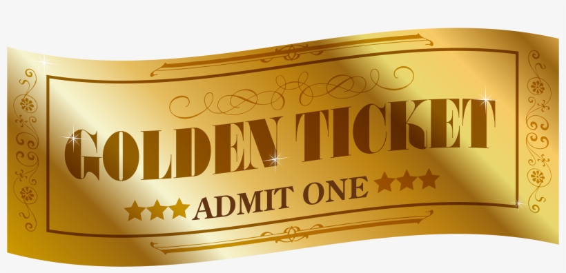 Goldenticket- - Golden Ticket Transparent Background, transparent png download