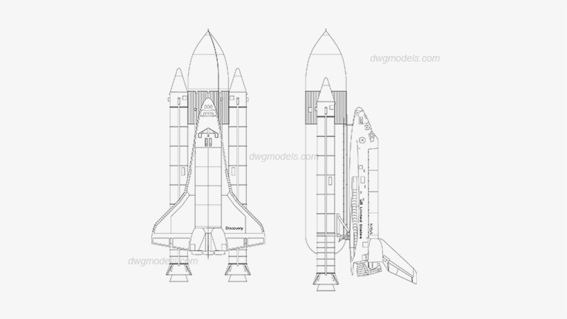 Drawn Spaceship Space Shuttle - Rocket, transparent png download