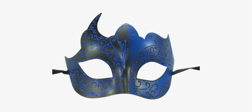 Classic Venetian Half Mask Classic Venetian Half Mask - Blue Black Venetian Mask Masquerade Laser Cut Mardi, transparent png download