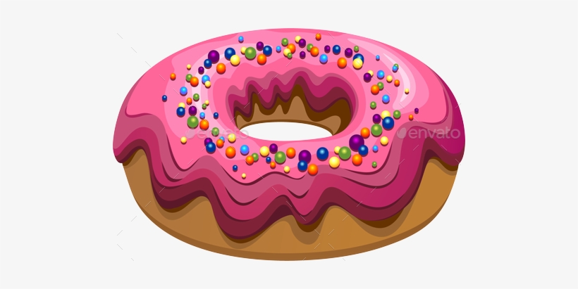 Pink Donut Png - Donuts Party Time Pillow Case, transparent png download