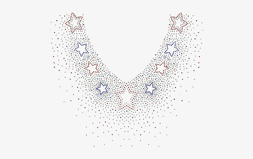 Red & Blue Stars V-neckline - Red, transparent png download