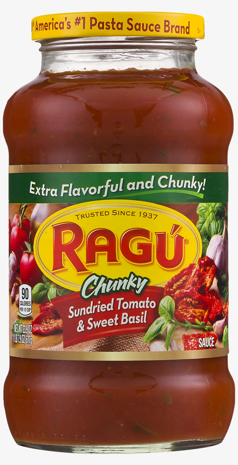 Rag Chunky Sundried Tomato & Sweet Basil Pasta Sauce - Ragu Chunky Pasta Sauce, Sundried Tomato & Sweet, transparent png download