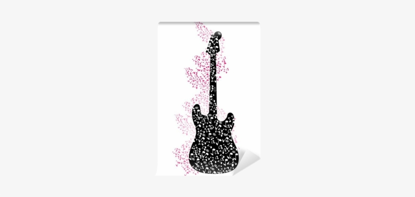 Abstract Mysical Background With Guitar Vector Illustration - Vector Graphics, transparent png download