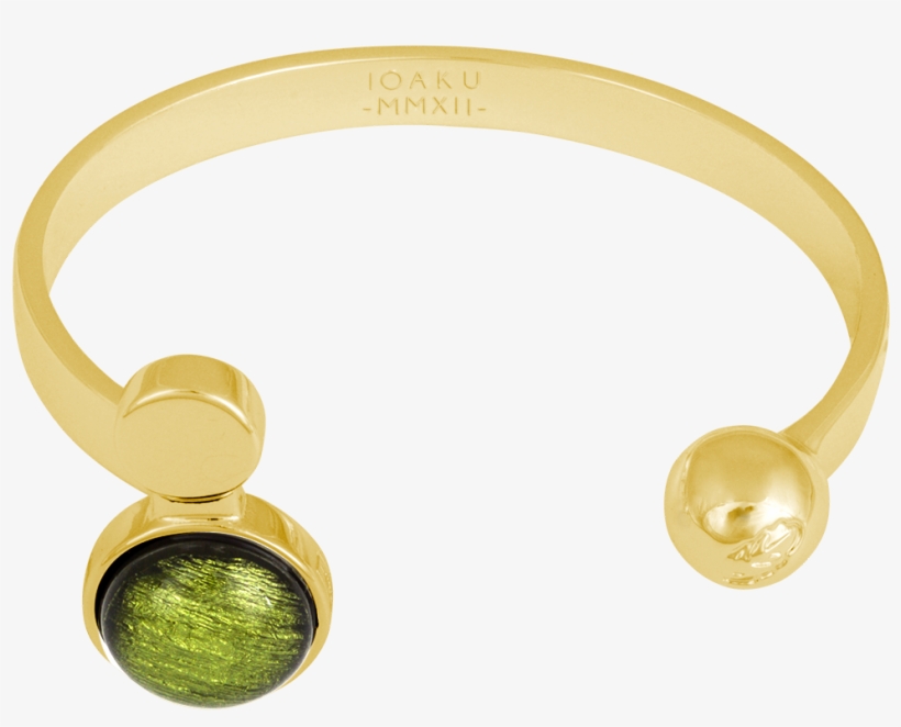 Ioaku Moon Cuff Gold Sparkle Green Copy - Gold, transparent png download