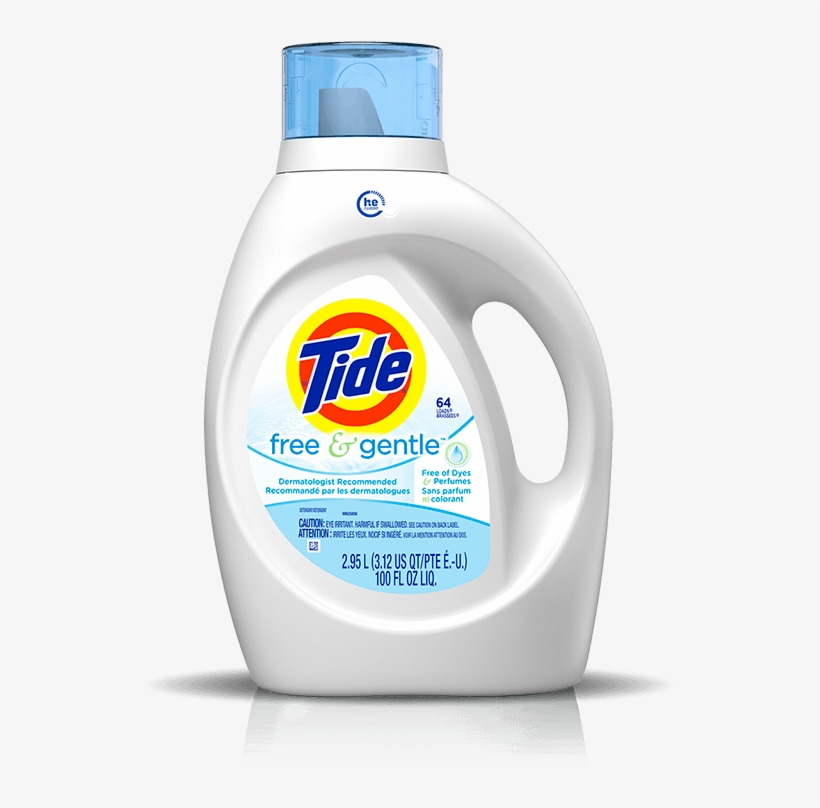 Tide Free And Gentle High Efficiency Liquid - Tide Detergent, transparent png download