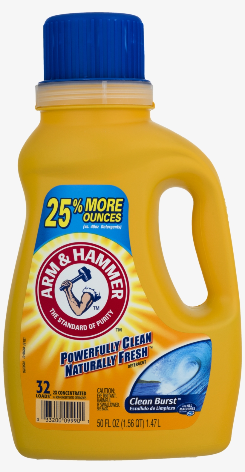 Arm & Hammer Clean Burst Liquid Laundry Detergent,, transparent png download