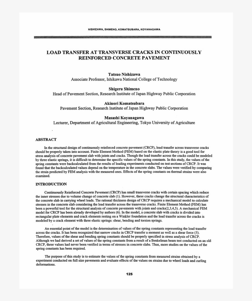 Org Load Transfer At Transverse Cracks In Continuously - Document, transparent png download