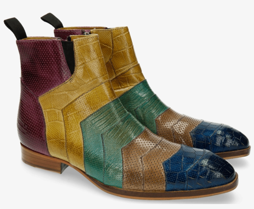 Ankle Boots Ricky 6 Crock Perfo Lizard Big Croco Multi - Boot, transparent png download