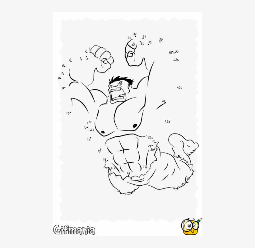 Connect The Dots Of Hulk - Marvel Dot To Dot, transparent png download