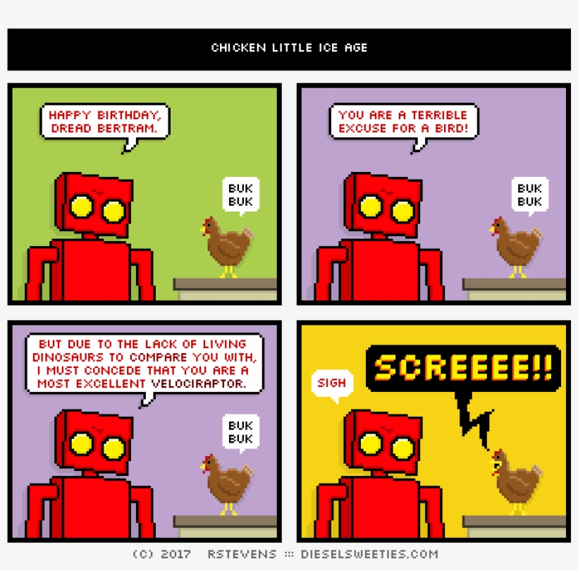 Red Robot, Bertram The Chicken - Red Robot Saying Happy Birthday, transparent png download