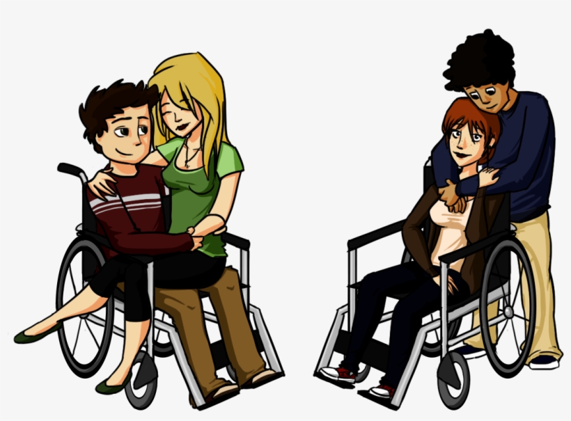 Amour Et Handicap - Aider Les Handicapés Dessin, transparent png download