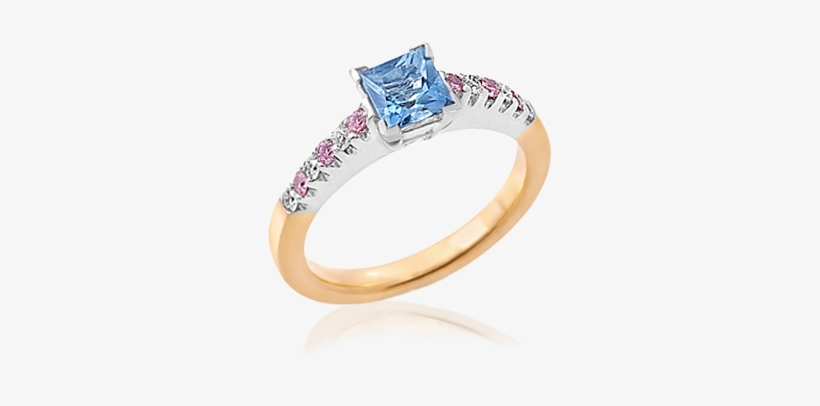 Aquamarine With Pink Diamonds - Pink Diamond, transparent png download