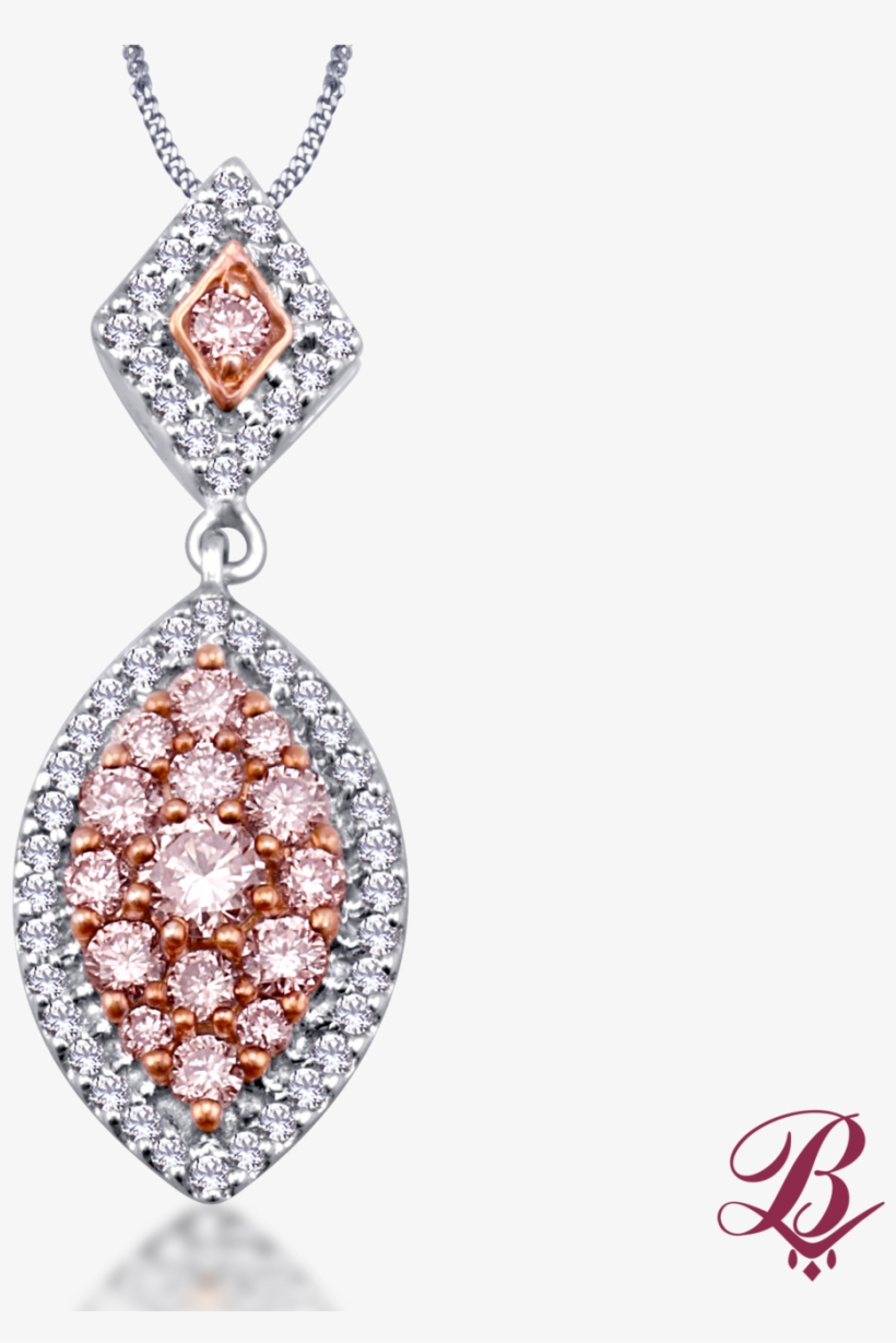 White & Naturally Pink Diamond Marquise Pendant - Image Edit Digital Art, transparent png download