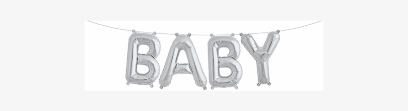 Silver Baby Balloon Banner For A Baby Shower - Baby Silver Balloon, transparent png download