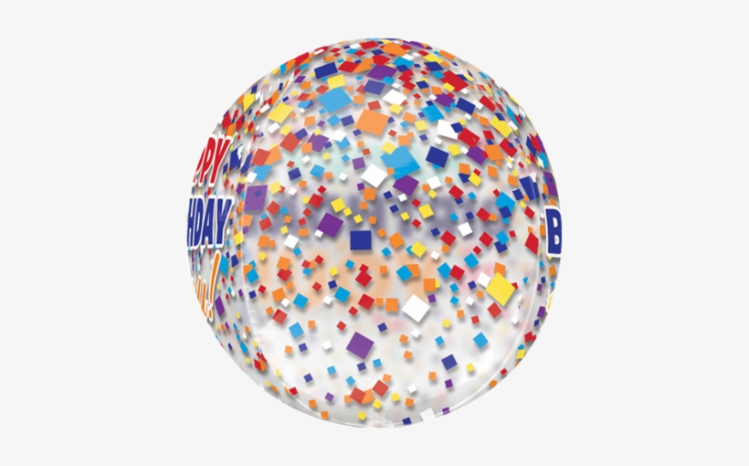 Silver Confetti Png - Amscan Orbz Happy Birthday Confetti Balloon, Clear, transparent png download