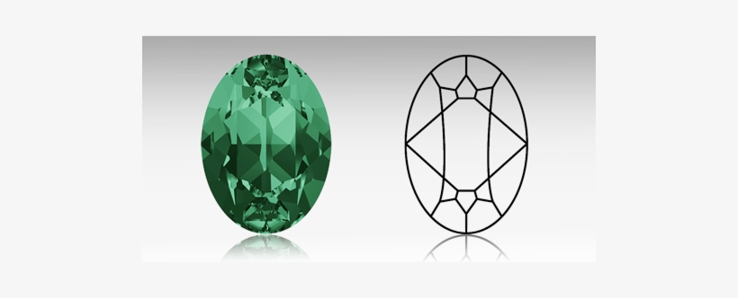 4120 Oval - Swarovski 4120 Emerald Foiled, transparent png download