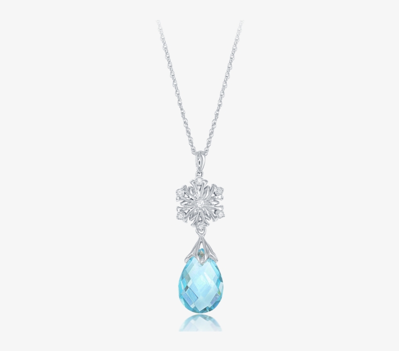 Elsa Frozen Snowflake Aquamarine Briolette Pendant - Frozen Necklace Png, transparent png download