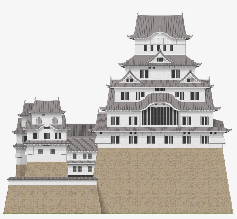 Graphic Black And White Stock Himeji By Herbertrocha - Himeji Castle Model, transparent png download