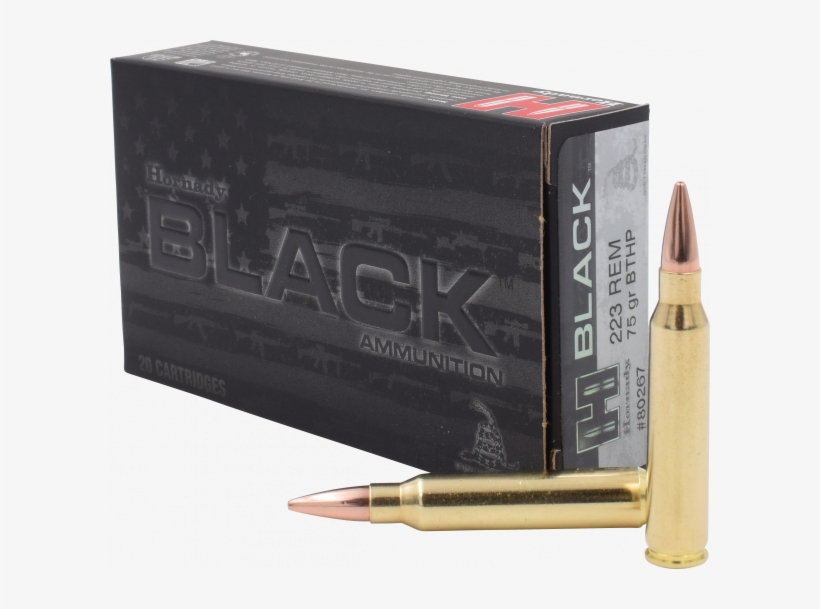 Hornady 80267 Black 223 Remington 75 Gr Boat Tail Hollow - Hornady Black 223 62 Grain, transparent png download