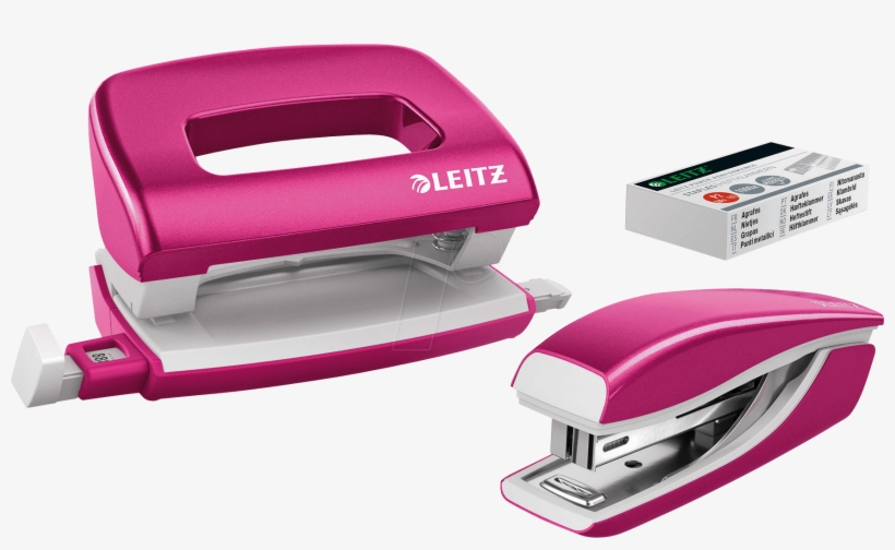 Nexxt Wow Mini Stapler And Hole Punch Set, Pink Leitz - Zımba Delgeç Seti Leıtz, transparent png download