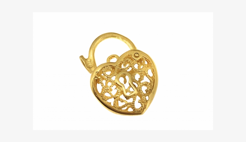 Sterling Silver 925 Yellow Gold Plated Filigree Heart - Locket, transparent png download