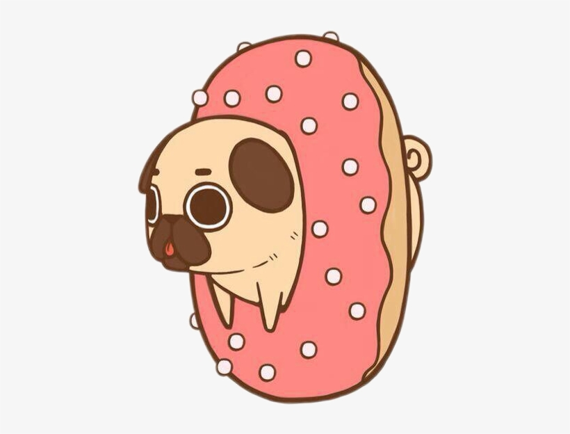 #puglie #pugliepug #picsart #cute #cutepug #pug #donuts - Potato Pug, transparent png download