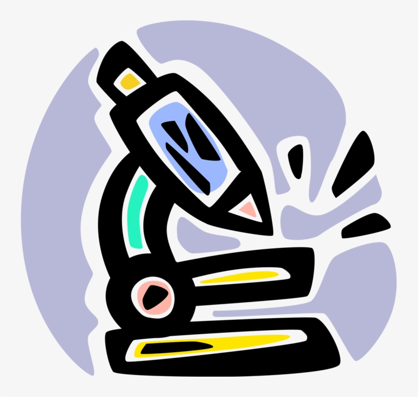Vector Illustration Of Microscope Instrument Sees Objects - Illustration, transparent png download