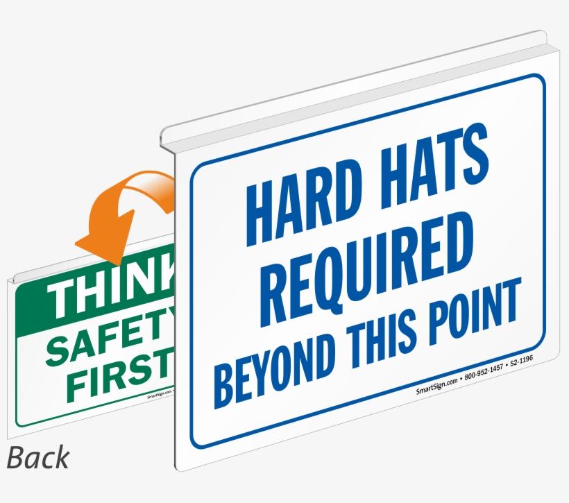 Hard Hat Required Safety First Sign - Sign, transparent png download