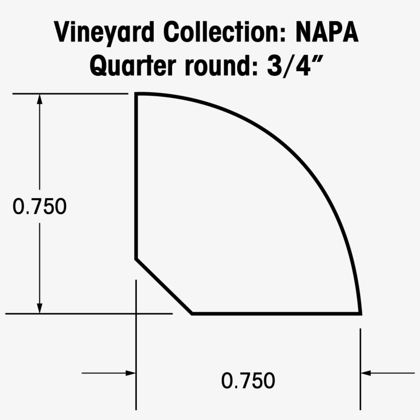 Quarter Round Moldings For The Vineyard Collection - Diagram, transparent png download