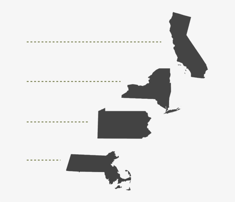 California Is The Home To The Largest Concentration - Massachusetts Map, transparent png download