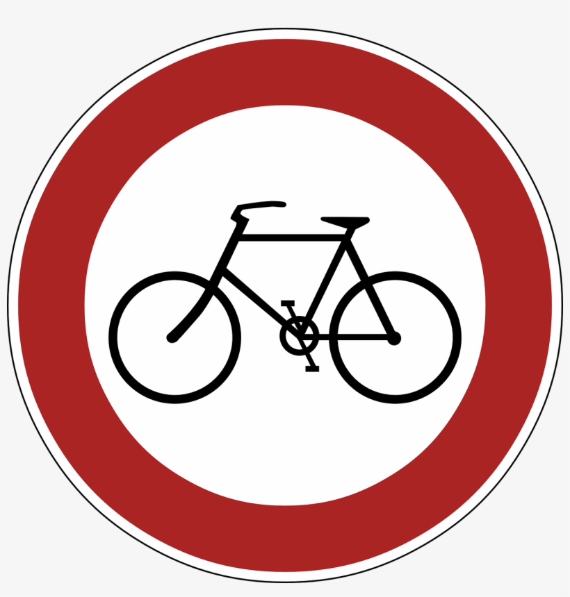 Ban Cyclists Sign Signage Png Image - Bicycle, transparent png download