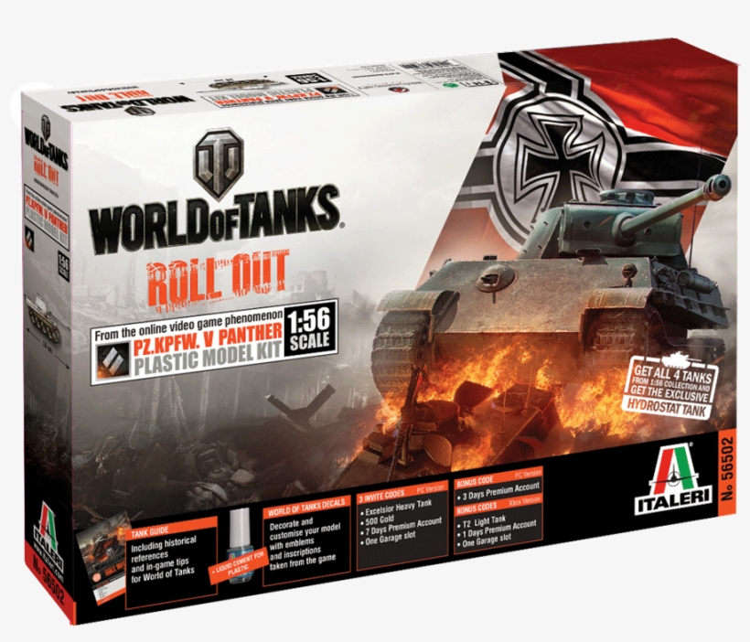 Italeri Model Kits 56501 World Of Tanks Roll Out German - Italeri World Of Tanks 1 56, transparent png download