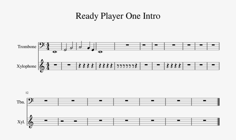 Ready Player One Intro Sheet Music For Trombone, Percussion - Zelda Ballad Of The Goddess Flute, transparent png download