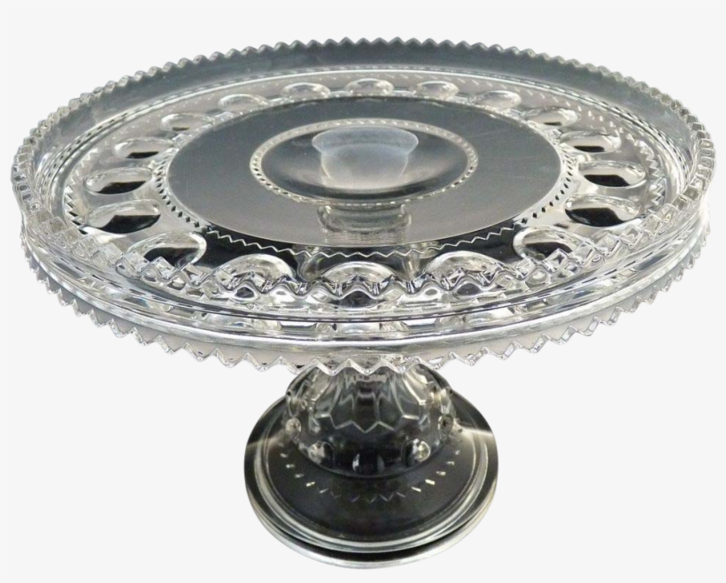 Antique Glass Pedestal Cake Stand Kings Crown Adams - Circle, transparent png download