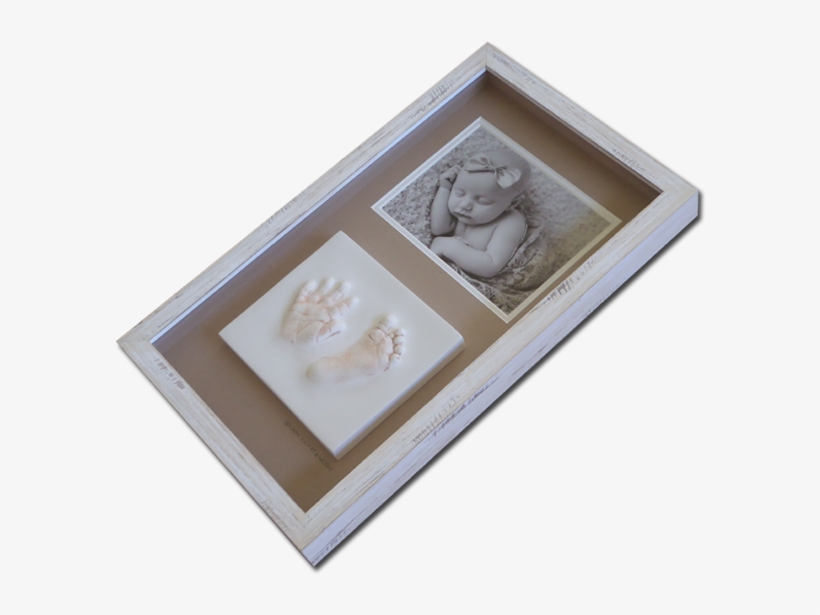 Baby Hand And Foot Casts With Photo - Picture Frame, transparent png download