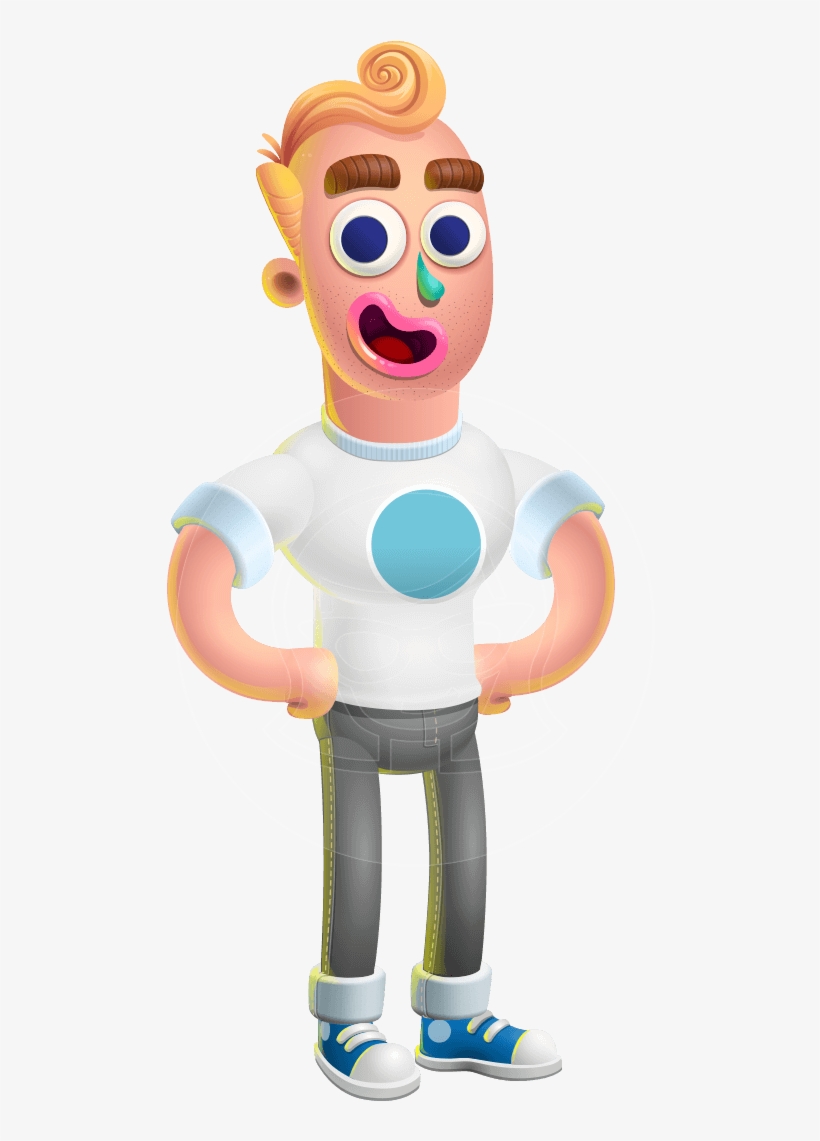 Man With T-shirt Cartoon Vector 3d Character Aka Wesley - Cartoon, transparent png download