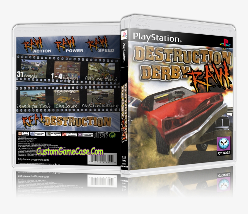 Destruction Derby Raw Sony Playstation Empty Custom - Pc Game, transparent png download