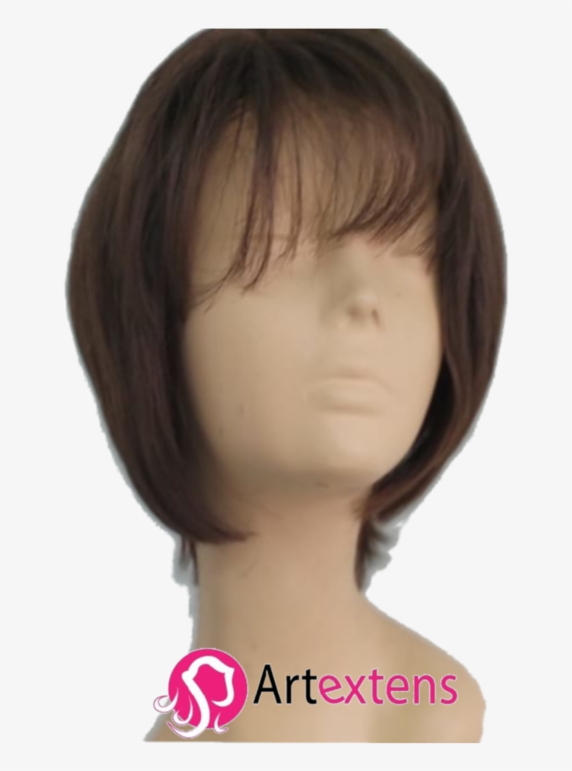 Peluca Económica, 20 Cm Largo, Con Fleco - Lace Wig, transparent png download