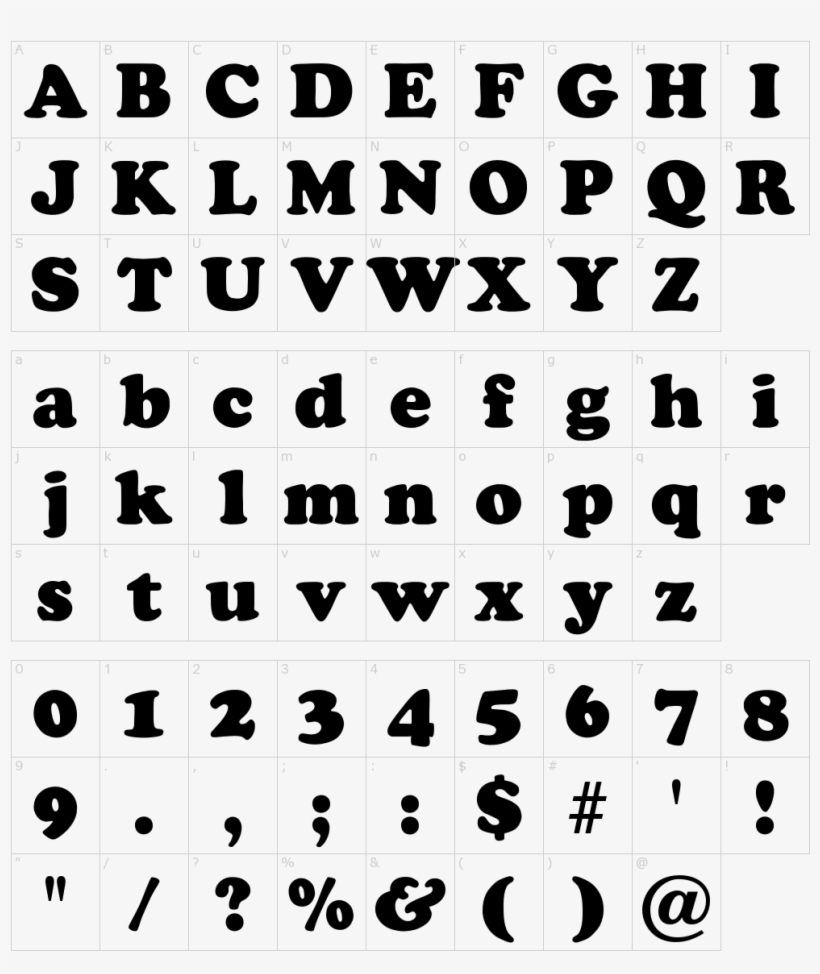 Font Characters - Cooper Black, transparent png download