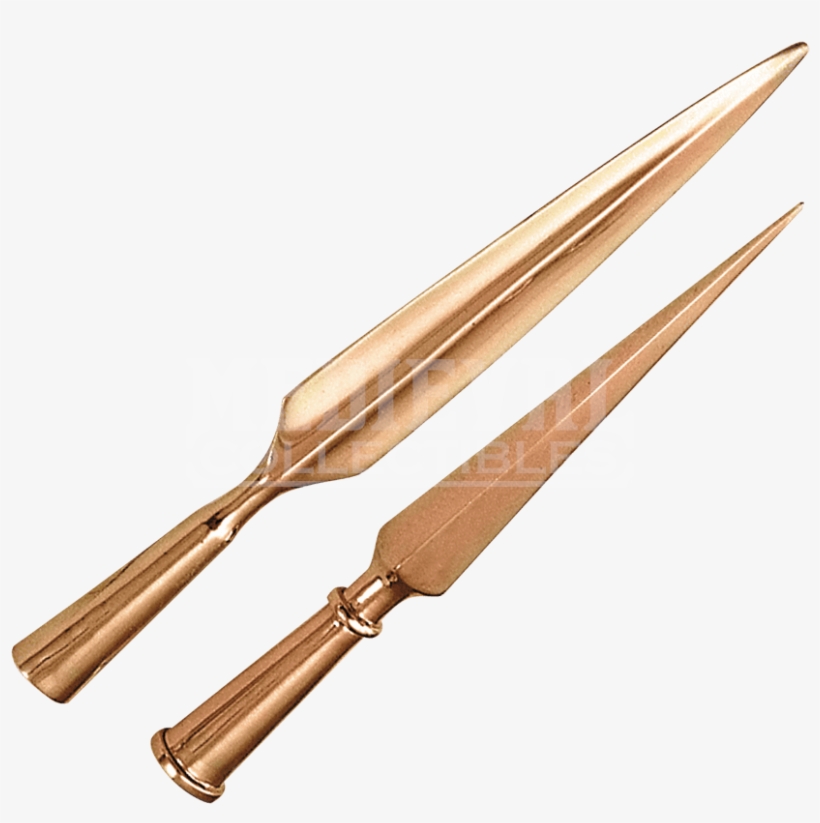 Greek Bronze Spear Parts - Greek Spears And Swords, transparent png download