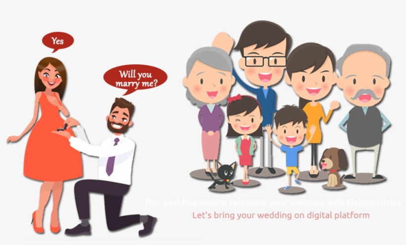 Cartoon Man Proposing To Woman, transparent png download