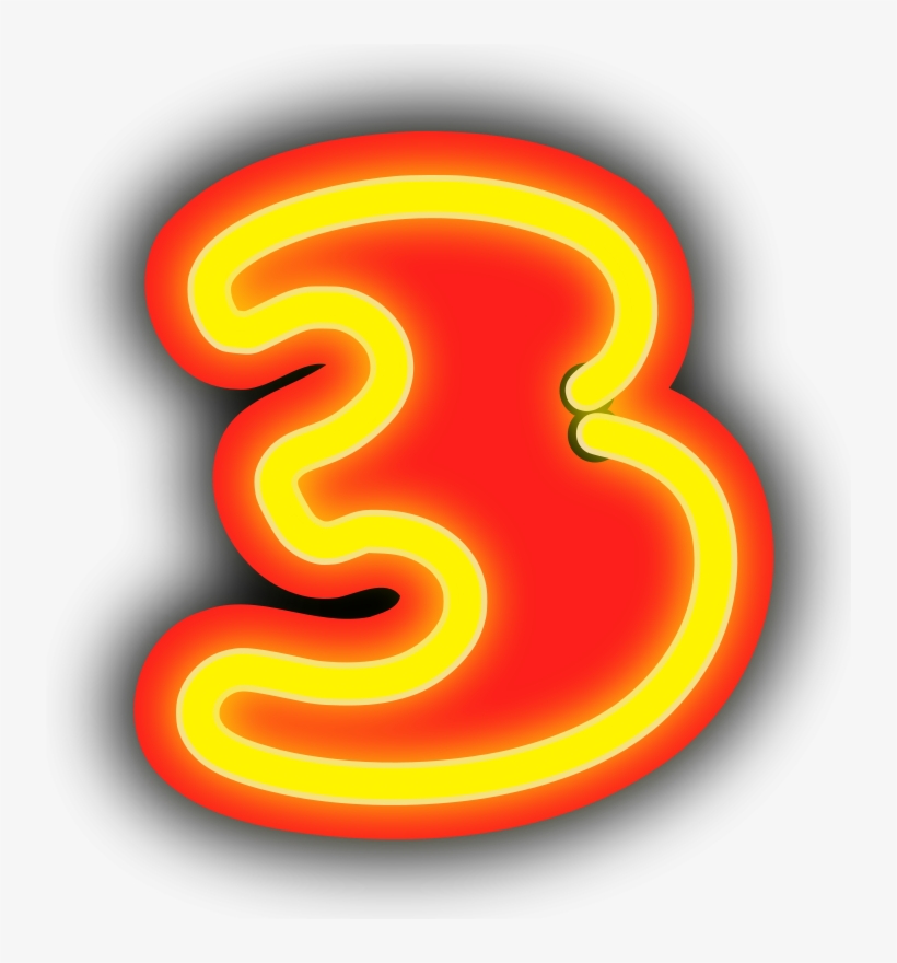 Free Lollipop Free Neon Numerals-3 - Number 3 Transparent Background, transparent png download