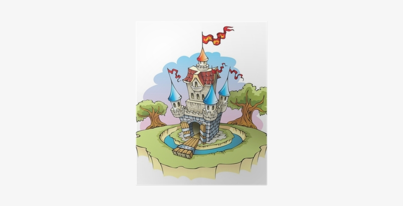 Cartoon Fantasy Castle, Surrounded By Water Moat, Vector - Zonulin Leaky Gut, transparent png download