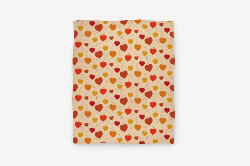 Falling Heart Shaped Autumn Leaves Pattern Blanket - Blanket, transparent png download