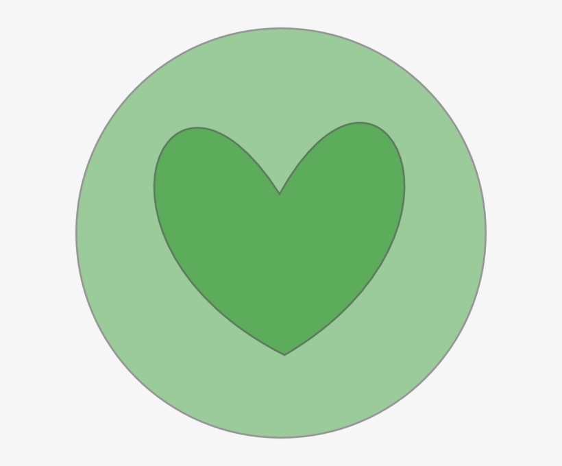 Heart In Circle Green, transparent png download