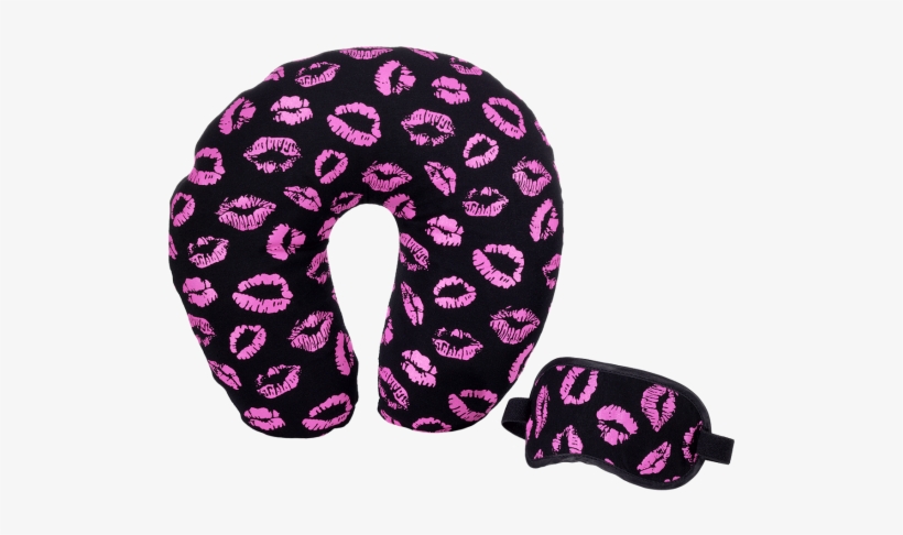 Travel Tricia Lip Print Neck Rest & Eye Mask Set - Cojin De Cuello Para Viaje, transparent png download